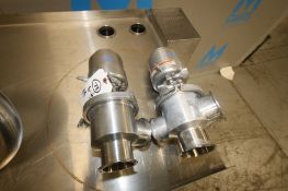 Tri-Clover 3" Clamp Type Air Valves, with (1) 2-Way S/S Body, & (1) 3-Way S/S Body(INV#70278)(