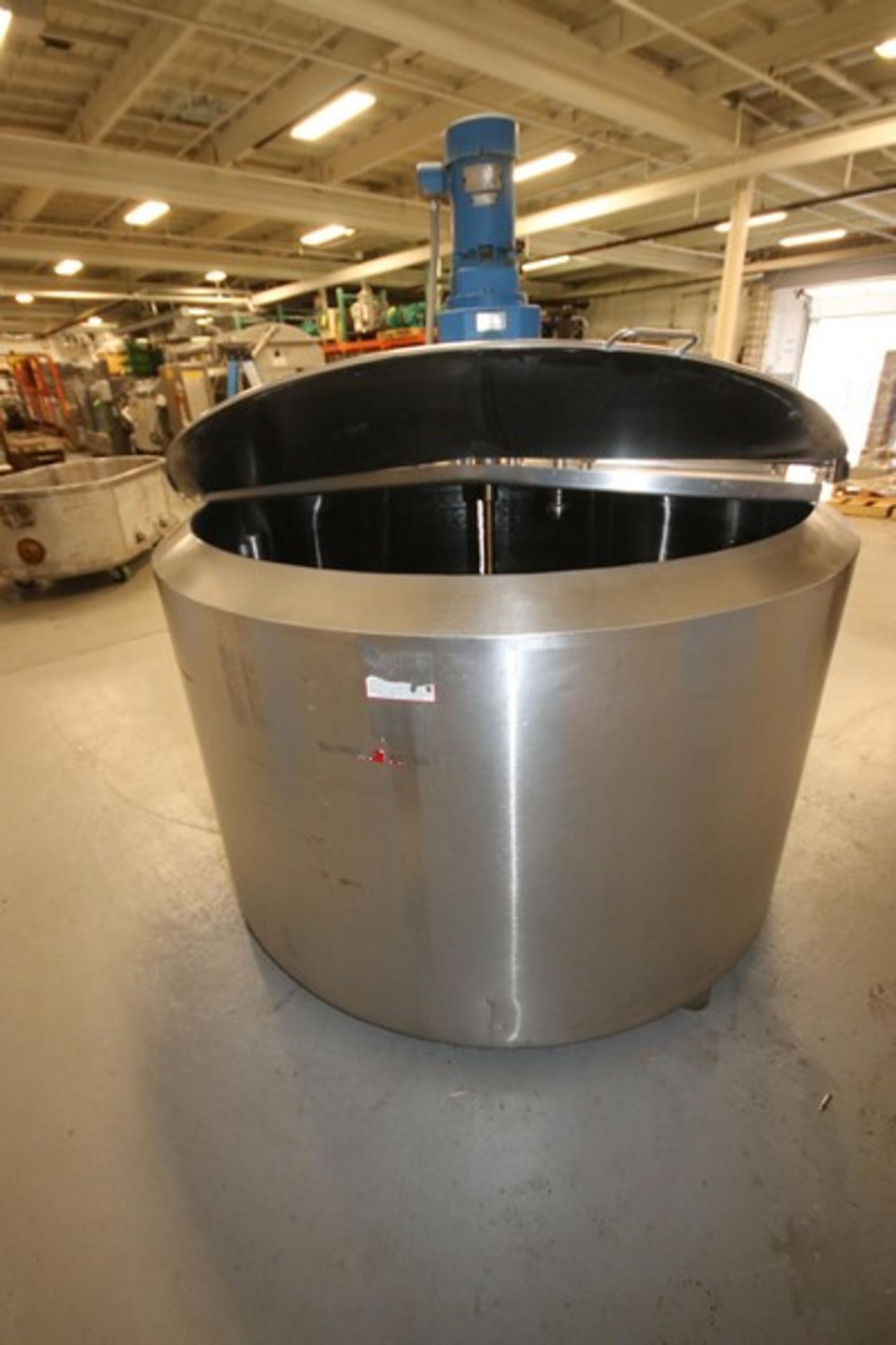 Crepaco Aprox. 500 Gal. Hinged Lid Insulated S/S Tank, S/N C8652, with 5 hp / 1725 RPM 230/460V - Image 10 of 11