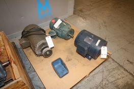 Lot of Assorted Motors, Horsepower Range from 5-7.5 hp, Motors Manufactured by Leeson, Reliance, &