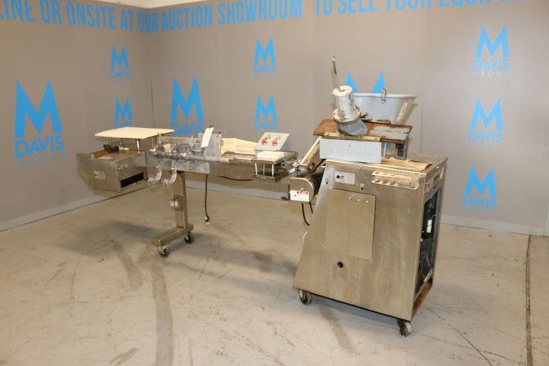 Scale A Bagel Dough Divider, M/N SAB-800, S/N 4094/787, 208 Volts, with Feed Funnel & Drive, Mounted
