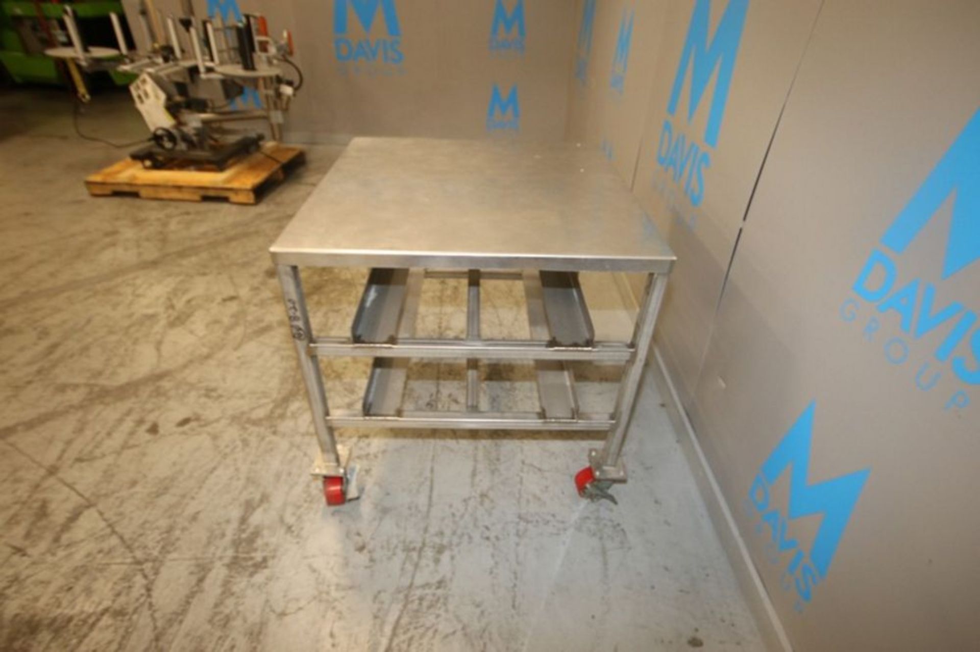 S/S Table, Overall Dims.: Aprox. 36" L x 36" W x 35" H, Mounted on Portable Frame (IN#71785) ( - Image 4 of 4