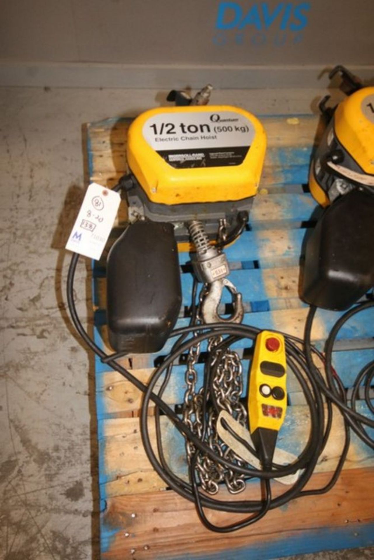 Quantum 1/2 Ton Electric Chain Hoist, M/N Q100-1RD50P14-11A3C, S/N 0100-6934-01, 230 Volts, 3 Phase, - Image 6 of 6