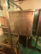 Aprox. 280 Gal. S/S Single Wall Rectangular Tank, Mounted on S/S Legs (Located on 1st Floor--