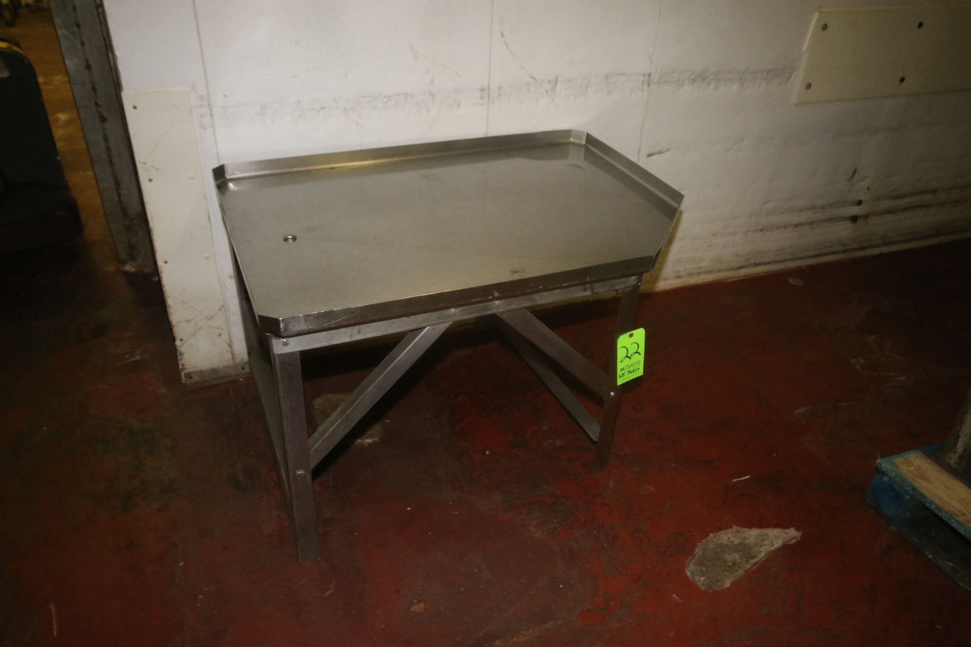 S/S Table, Overall Dims. Aprox. 47-1/2" L x 35" W x 29" H (Located on 1st Floor--McKees Rocks,