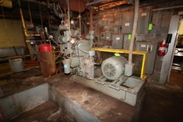 Vilter 20 hp Reciprocating 2-Cylinder Ammonia Compressor, Size 412K452B, S/N 45310, 460 Volts, 3