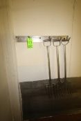 S/S Pitch Forks with Wall Mounted S/S Rack, Pitch Forks Aprox. 44" L (Located on 1st Floor--McKees