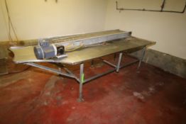 S/S Table, Overall Dims.: Aprox. 117" L x 46" W x 35" H, Mounted on S/S Frame (Located on Basement