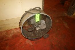 Portable Floor Fan, Aprox. 30" Dia., Mounted on Wheels (Located on 2nd Floor--McKees Rocks, PA)(