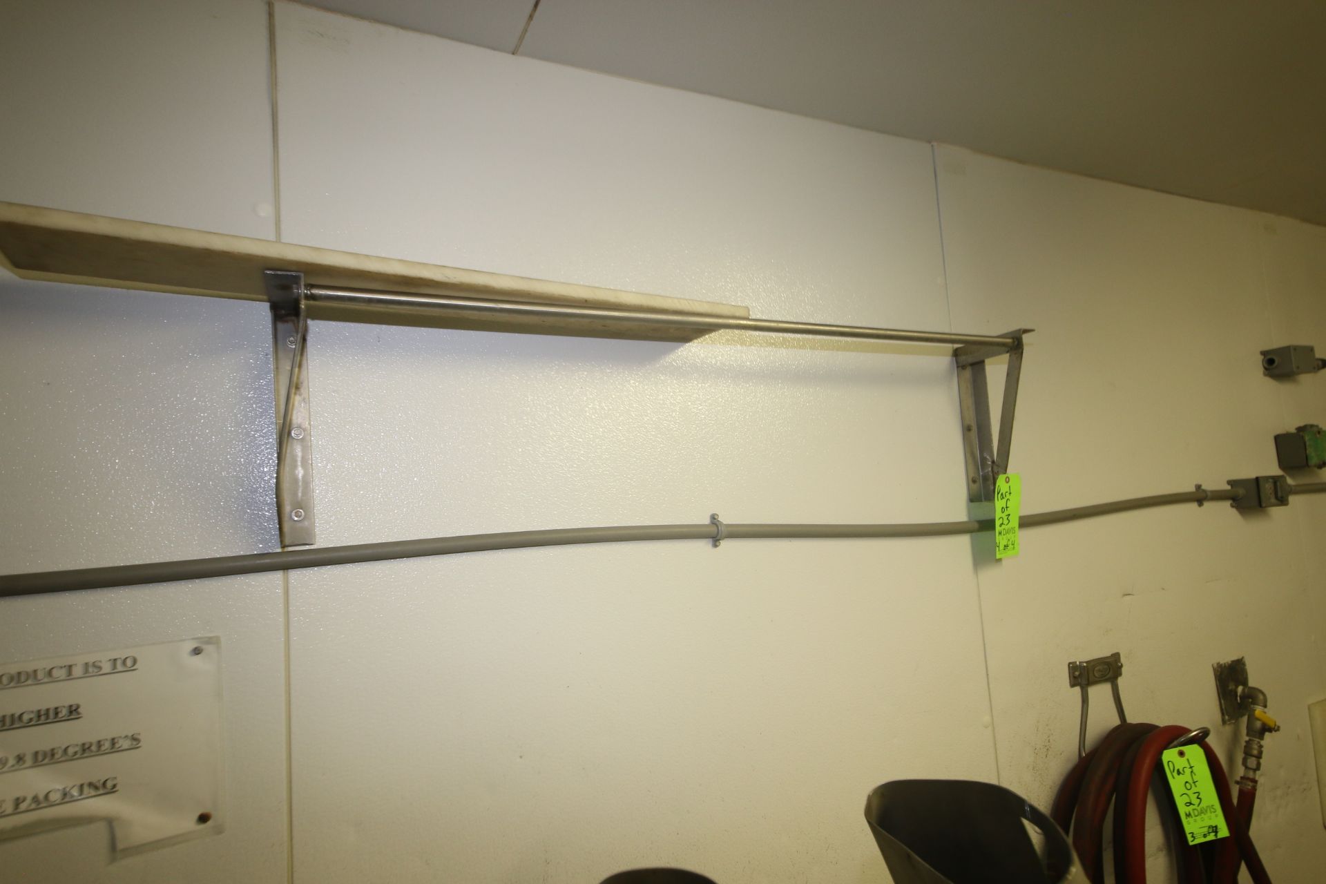 Remaining Contents of Room, Includes (3) Hoses with S/S Wall Mounted, (1) S/S Shelf Frame (Located - Image 3 of 4