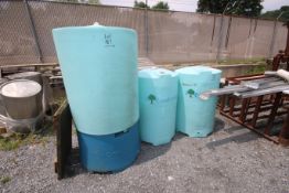 Vertical 100 Gal. Chemical Station Tanks, with (1) Plastic Stand (Located in Rear Garage Yard--