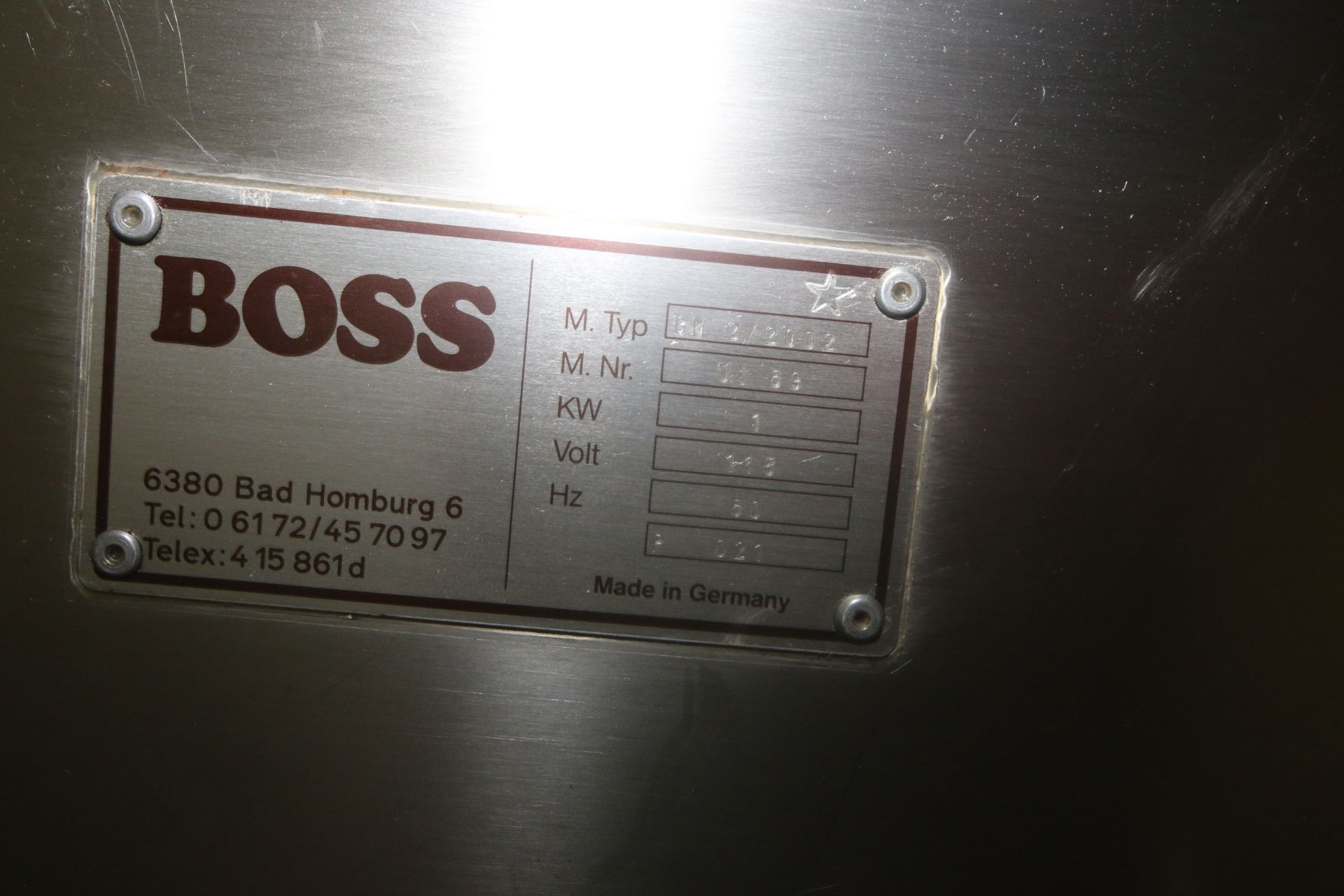 Boss S/S Vacuum Chamber, Type: GM 2/2002, M. Nr.: UI 69, 115 Volts, Chamber Dims.: Aprox. 18" L x - Image 6 of 6