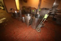 Lot of Assorted S/S Fixtures, Including (2) S/S Barrels, (2) S/S Buckets, S/S Covering, and (1) S/