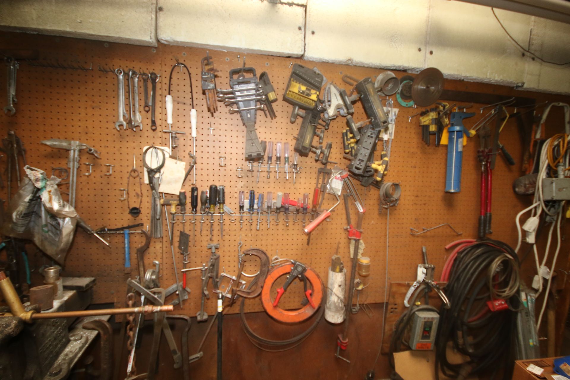 Large Assortment of Hand Tools, Includes Wrenches, Screw Drivers, Hammers, Saws, Hydraulic Tubing, - Image 3 of 7