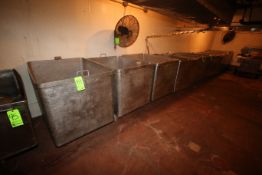 S/S Stationary Totes, Overall Dims.: Aprox. 49" L x 37" W x 45" H (Located on Basement Floor--McKees