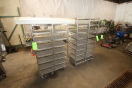 S/S Carts, Overall Dims.: Aprox. 33" L x 22" W x 62" H, Mounted on S/S Portable Frame (Located in