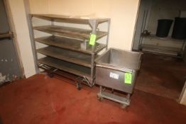 S/S 5-Shelf Portable Unit, with (1) Jacob Schmidt S/S Portable Tote, Overall Dims.: Aprox. 35" L x