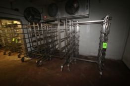 S/S Portable Racks, Overall Dims.: Aprox. 44" L x 45" W x 75" H, with No Shelves, Mounted on Casters