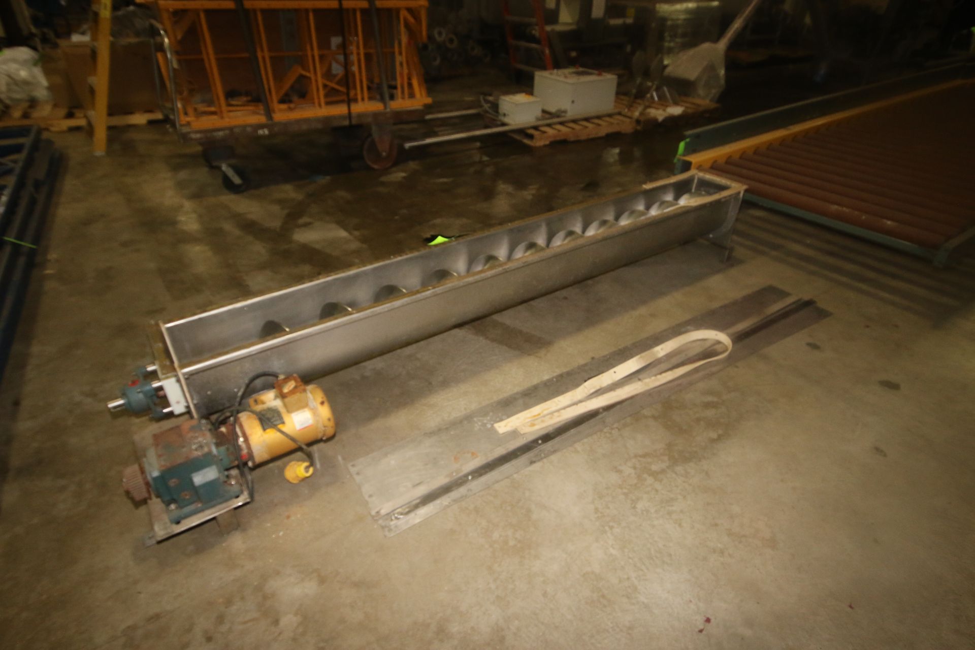 S/S Auger, Overall Dims.: Aprox. 114" L x 9" Dia., with Baldor 1 hp Drive (LOCATED IN WINNSBORO, - Image 2 of 5