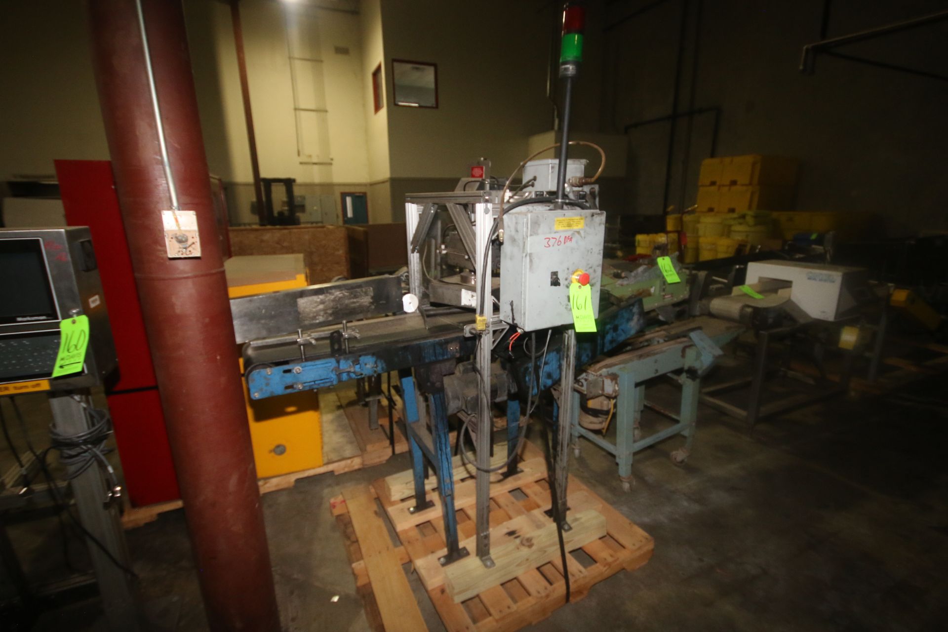 Stamping Station, with Aprox. 12" W Rubber Belt with Drive (LOCATED IN WINNSBORO, TX)(Rigging,