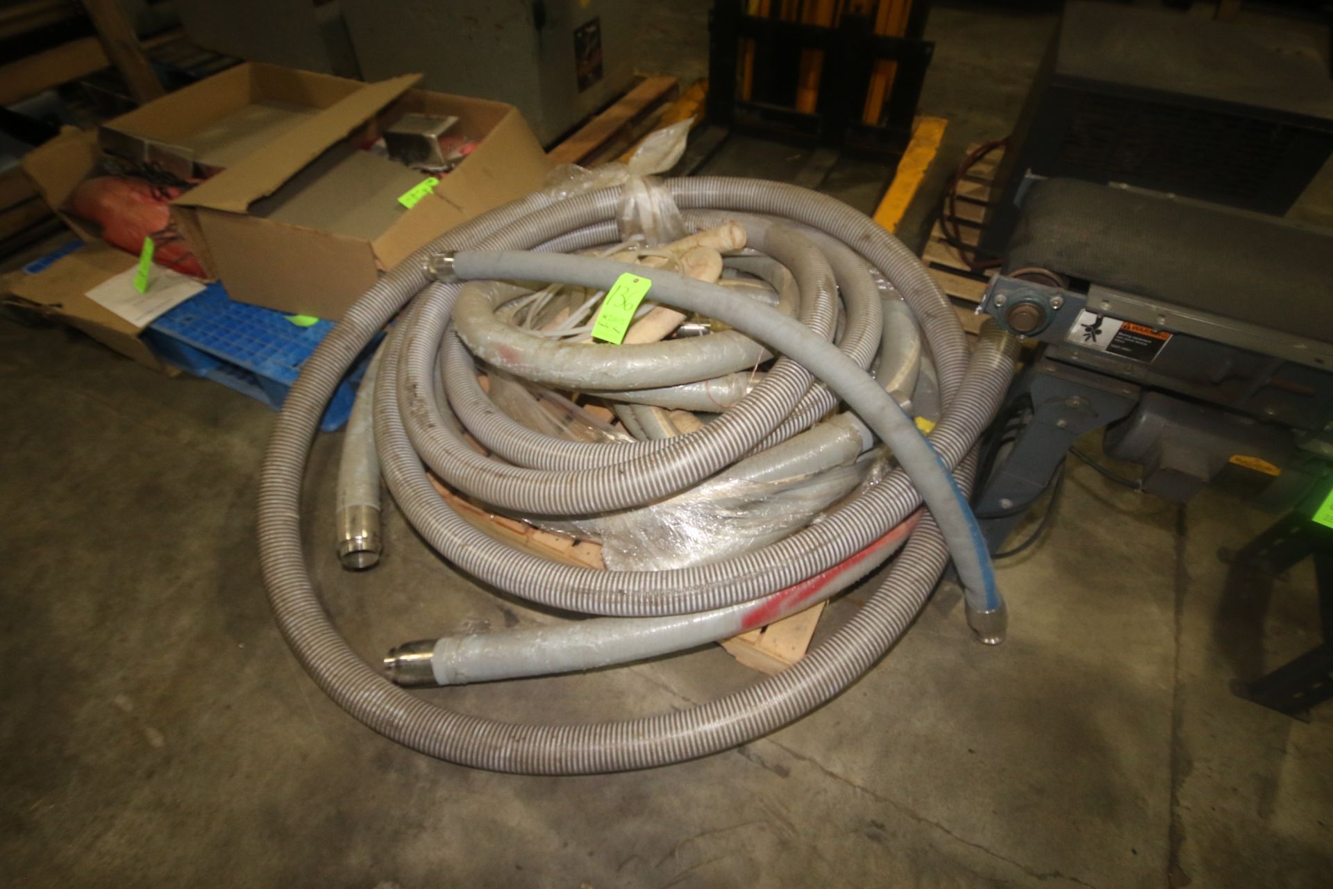 Pallet of Assorted Transfer Hose & (1) Vacuum Hose, with S/S Clamp Type Ends, Assorted Sizes ( - Image 2 of 2