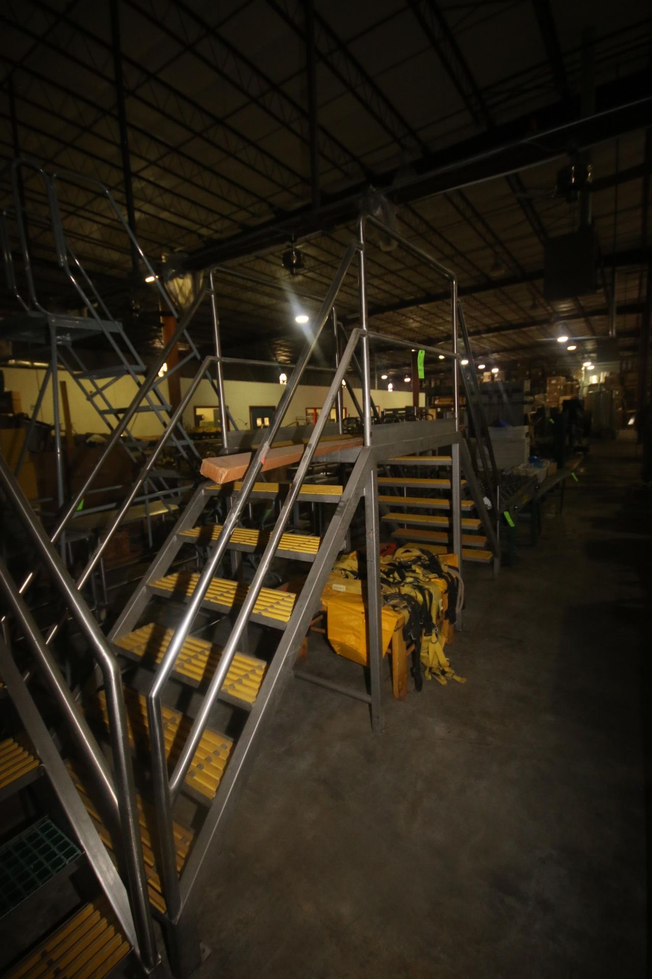 S/S Step Over Platform, with Stairs & S/S Handrails, Overall Dims.: Aprox. 13' L x 40-1/2" W x