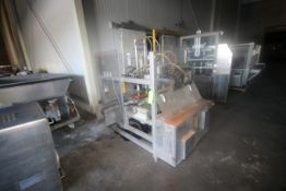 2-Head Vacuum Suction Case Packer, with (2) Sections Infeed/Outfeed Conveyor, Mounted on S/S