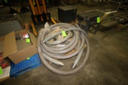 Pallet of Assorted Transfer Hose & (1) Vacuum Hose, with S/S Clamp Type Ends, Assorted Sizes (