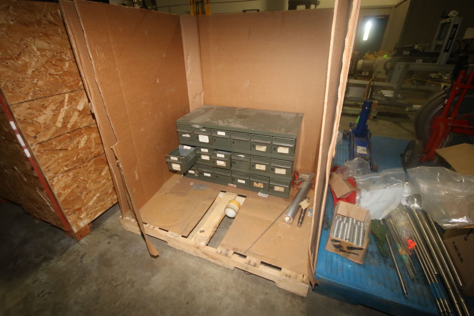 Large Assortement of Maintenance Shop Parts Bins with Contents, Including Hardware, Springs, S/S - Image 5 of 16