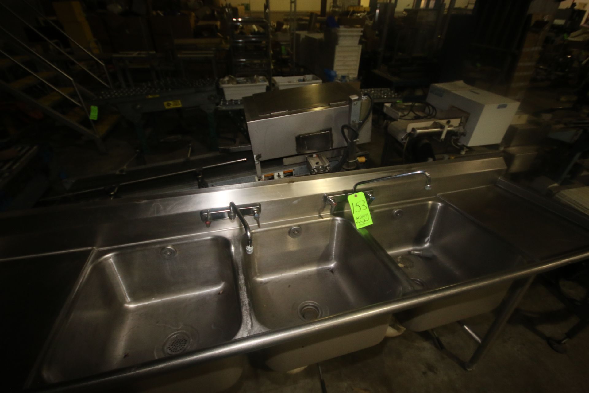 Advantage Tabco Triple Bowl S/S Sink, Overall Dims.: Aprox. 103" L x 26" W x 42" H (LOCATED IN - Image 3 of 3