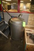 50 Gal. S/S Vertical Single Wall Tank, Tank Dims.: Aprox. 30" Tall x 24 Dia., Mounted on S/S