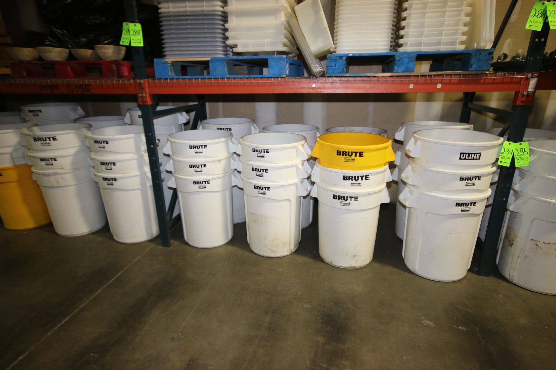 Rubbermaid 55 Gal. Trash Cans with Handles (LOCATED AT BAKE SHOP--409 AIRPORT BLV. MORRISVILLE, NC - Image 2 of 4
