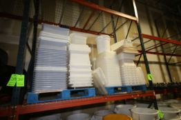 Lot of Assorted Plastic Totes & Plastic Lids, Located on (2) Pallets (LOCATED AT BAKE SHOP--409