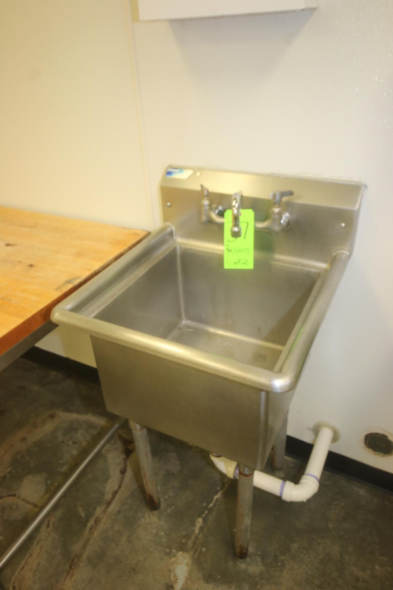 S/S Single Bowls Sinks, (1) On Legs & (1) Wall Mounted with Motion Spicket Control (LOCATED AT - Image 2 of 3