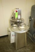 Angel Equipment 3-Station Dough Forming Pie Press, M/N E 500, S/N 1093, 220 Volts, 3 Phase, with (3)