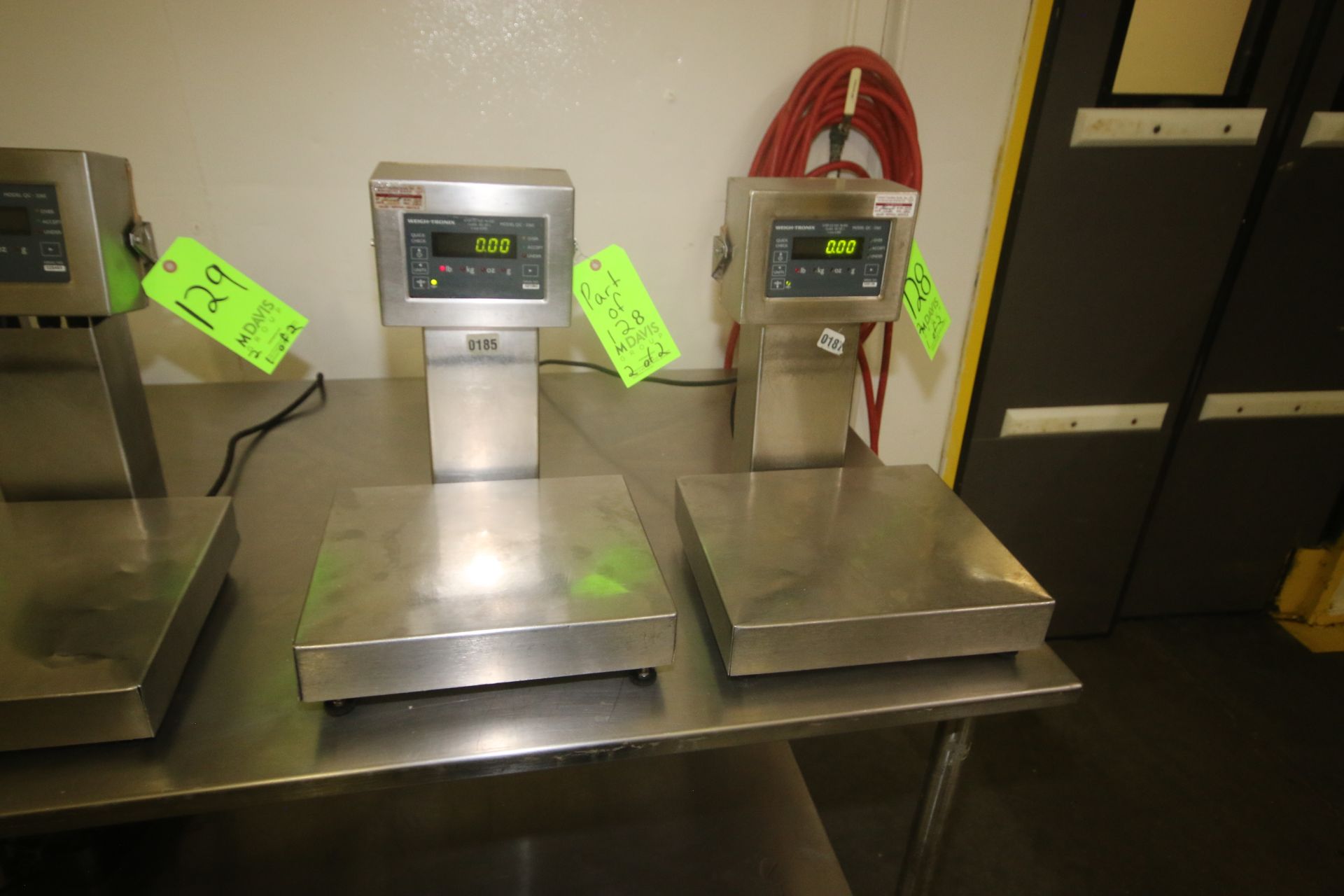 Weigh-Tronix S/S Platform Scales, M/N QC-3265, with Aprox. 13-1/2" L x 12" W S/S Platforms, 115