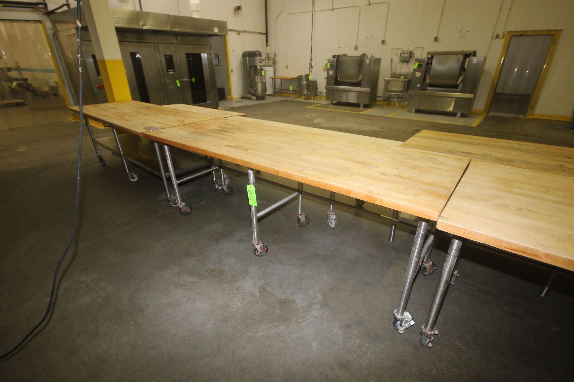 Wooden Top Baking Tables, with S/S Portable Frames & Legs, Overall Dims.: All (3) Aprox. 96" L x - Image 3 of 3