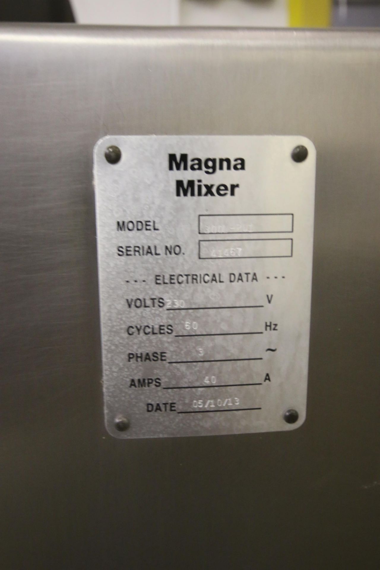 Magna S/S Single Arm Dough Mixer, M/N 300L-2D1, S/N 41467, 230 Volts, 3 Phase, Mounted on S/S - Image 5 of 13