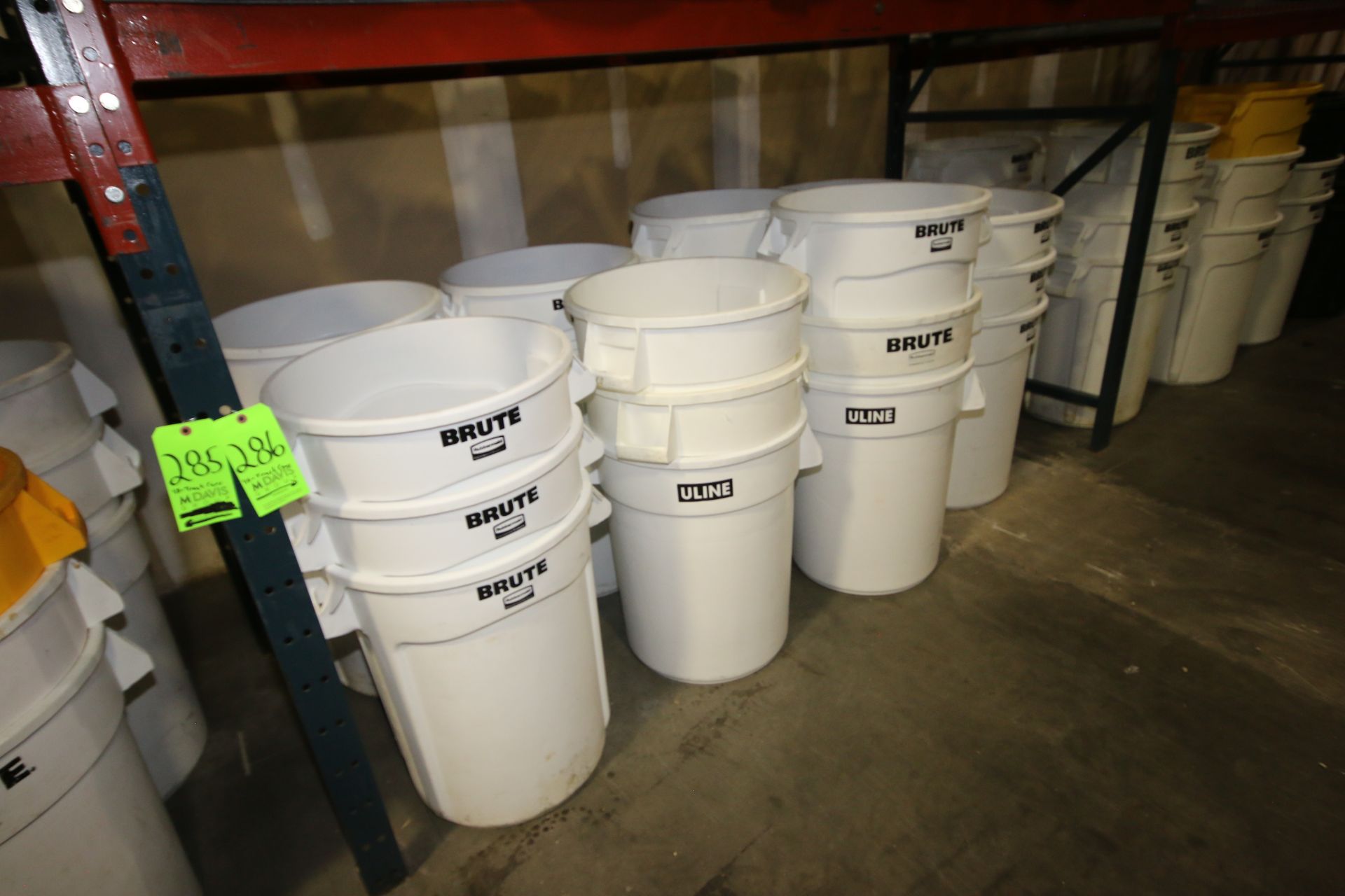Rubbermaid 55 Gal. Trash Cans with Handles (LOCATED AT BAKE SHOP--409 AIRPORT BLV. MORRISVILLE, NC - Image 2 of 3