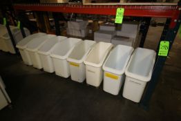 Rubbermaid Ingredient Bins, Overall Dims.: 30" L x 12" W x 38" H, Mounted on Casters (LOCATED AT