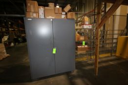 (2) Double Door Vertical Parts Cabinets with Contents, Includes Assorted Hardware, Air Hose,