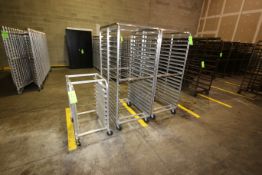 Portable Pan Racks, Overall Dims.: (1) Aprox. 26" L x 20-1/2" W x 38-1/2" H; (2) Aprox. 36" L x 28-