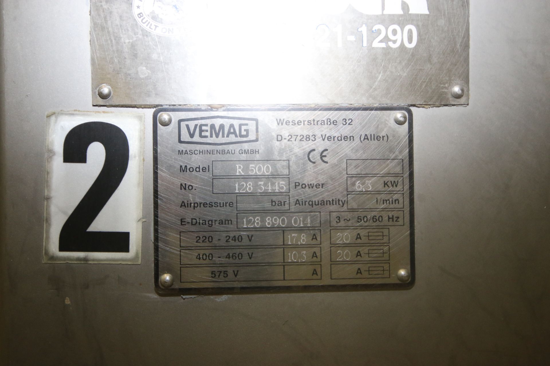 VEMAG Double Screw Stuffer, M/N R500, S/N 128 3445, 220/240 Volts, with Pneumatic Guillotine, with - Image 5 of 6