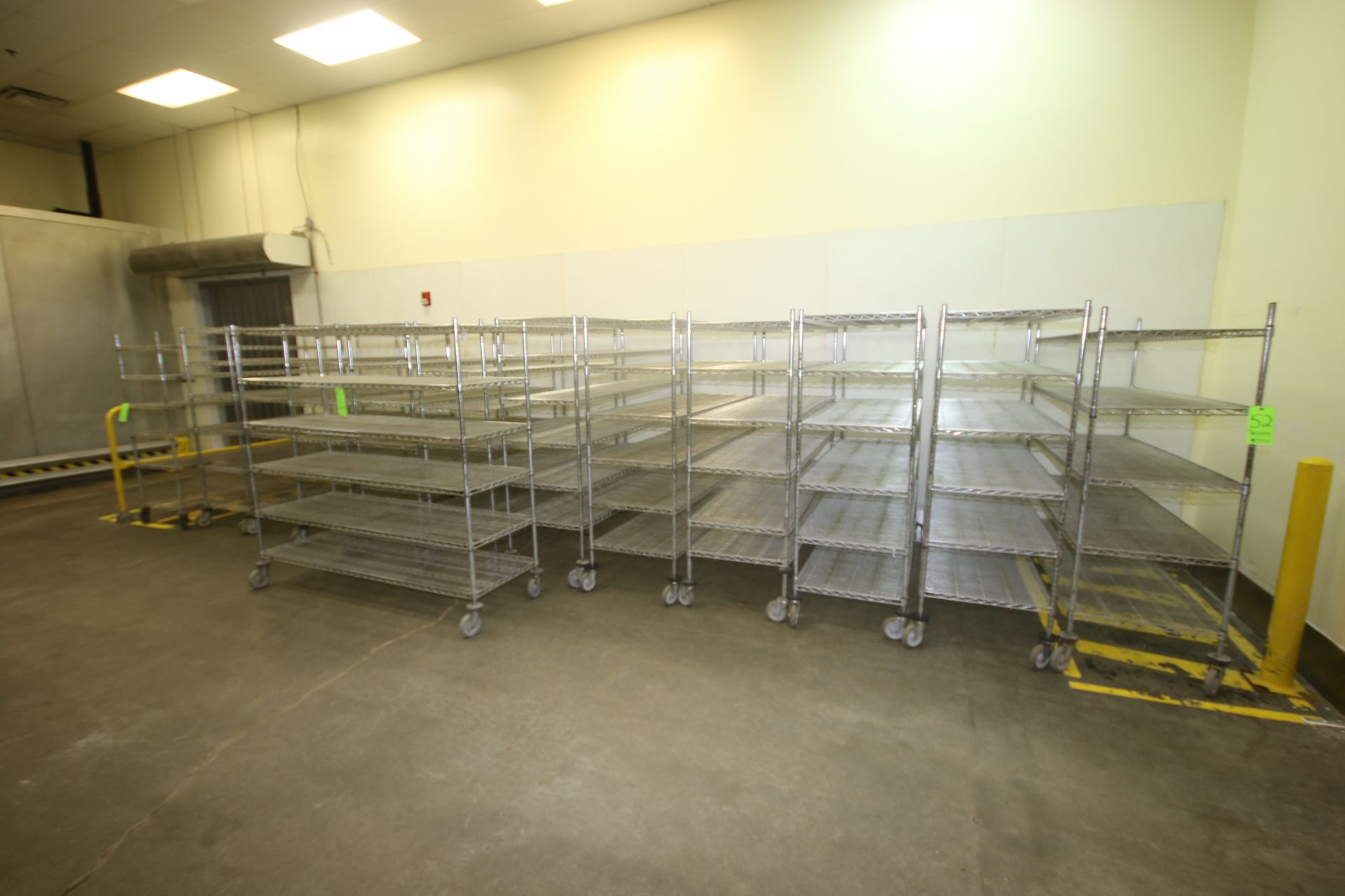 S/S Wire Shelving Units, Overall Dims.: Aprox. 72" L x 24" W x 69" H, Mounted on Casters (LOCATED AT
