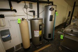 Westinghouse & Whirlool Water Heaters, with (1) Water Softener Tank (LOCATED AT BAKE SHOP--409