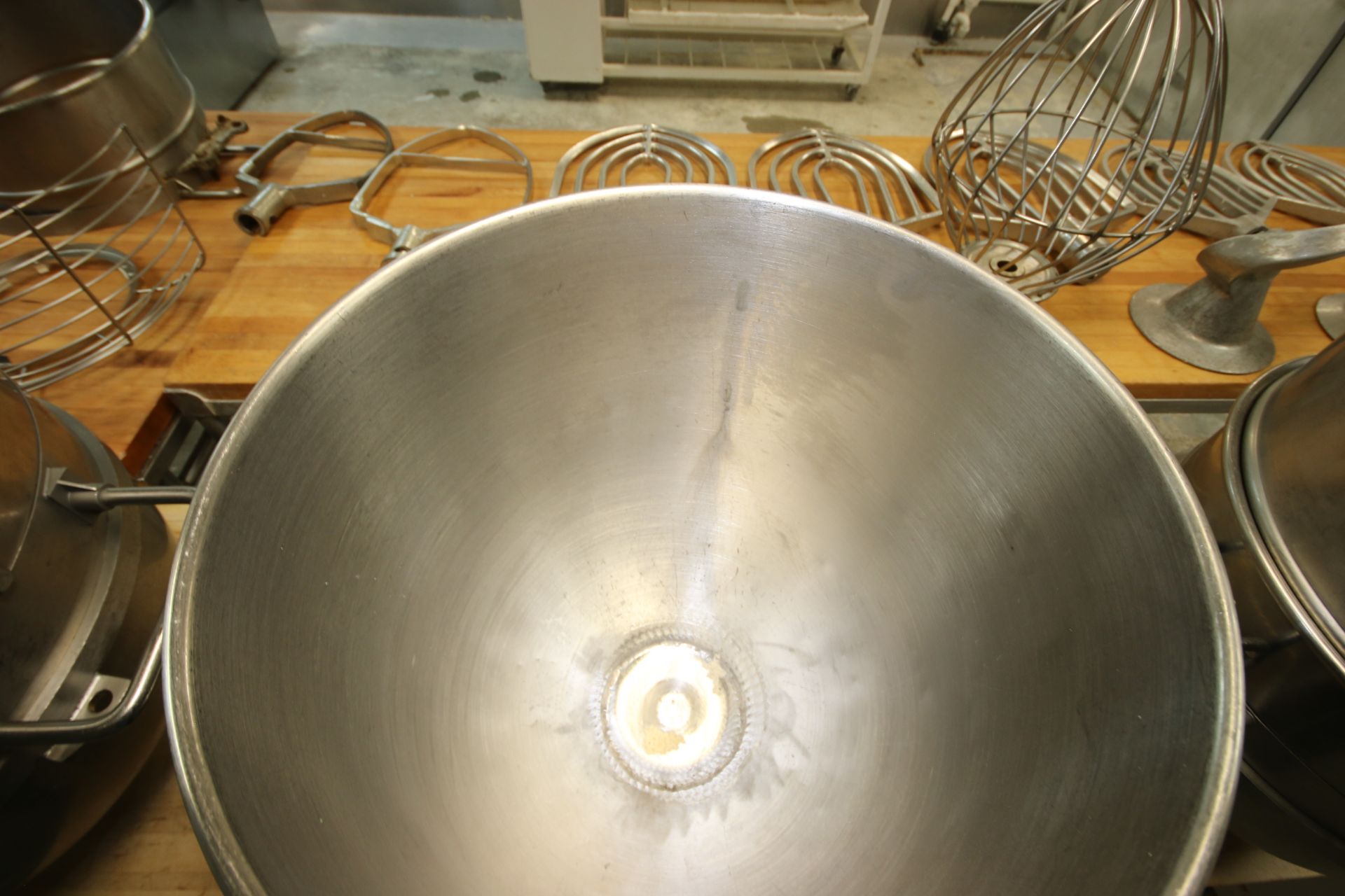 S/S Mixing Bowls, Internal Dims.: Aprox. 20" Dia. x 24" Deep, with Handles & Mixer Brackets (LOCATED - Image 3 of 4