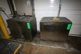 S/S Grease Collection Tanks, Overall Dims.: Aprox. 41-1/2" L x 24" W x 40" H, with Lids, Mounted