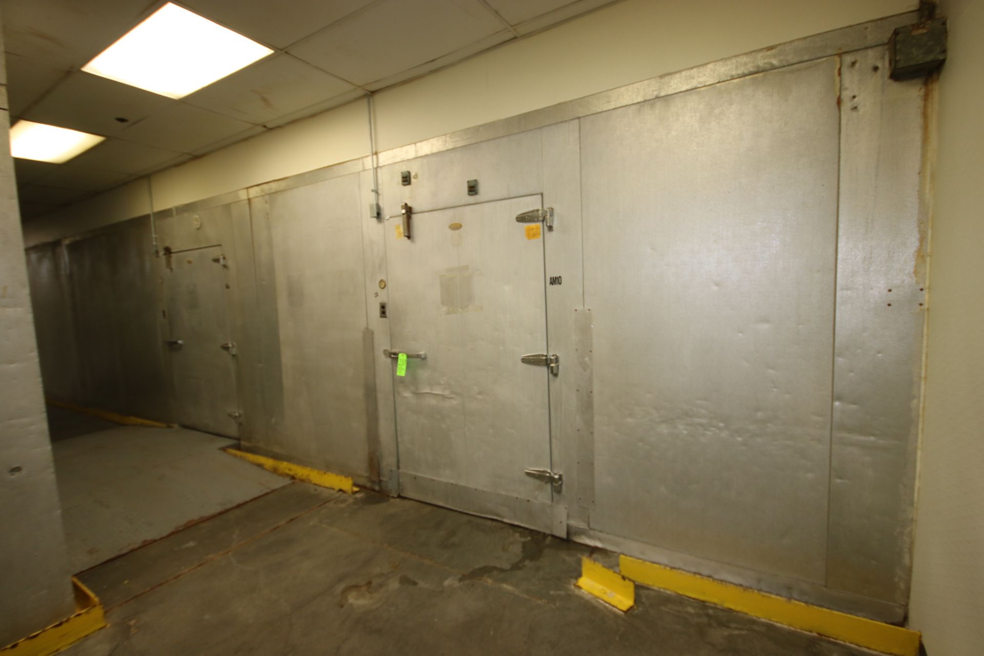 Brown 3-Door/3-Section Walk-In Cooler, with (4) Ceiling Mounted Blower Units, Overall Dims.: - Image 4 of 4