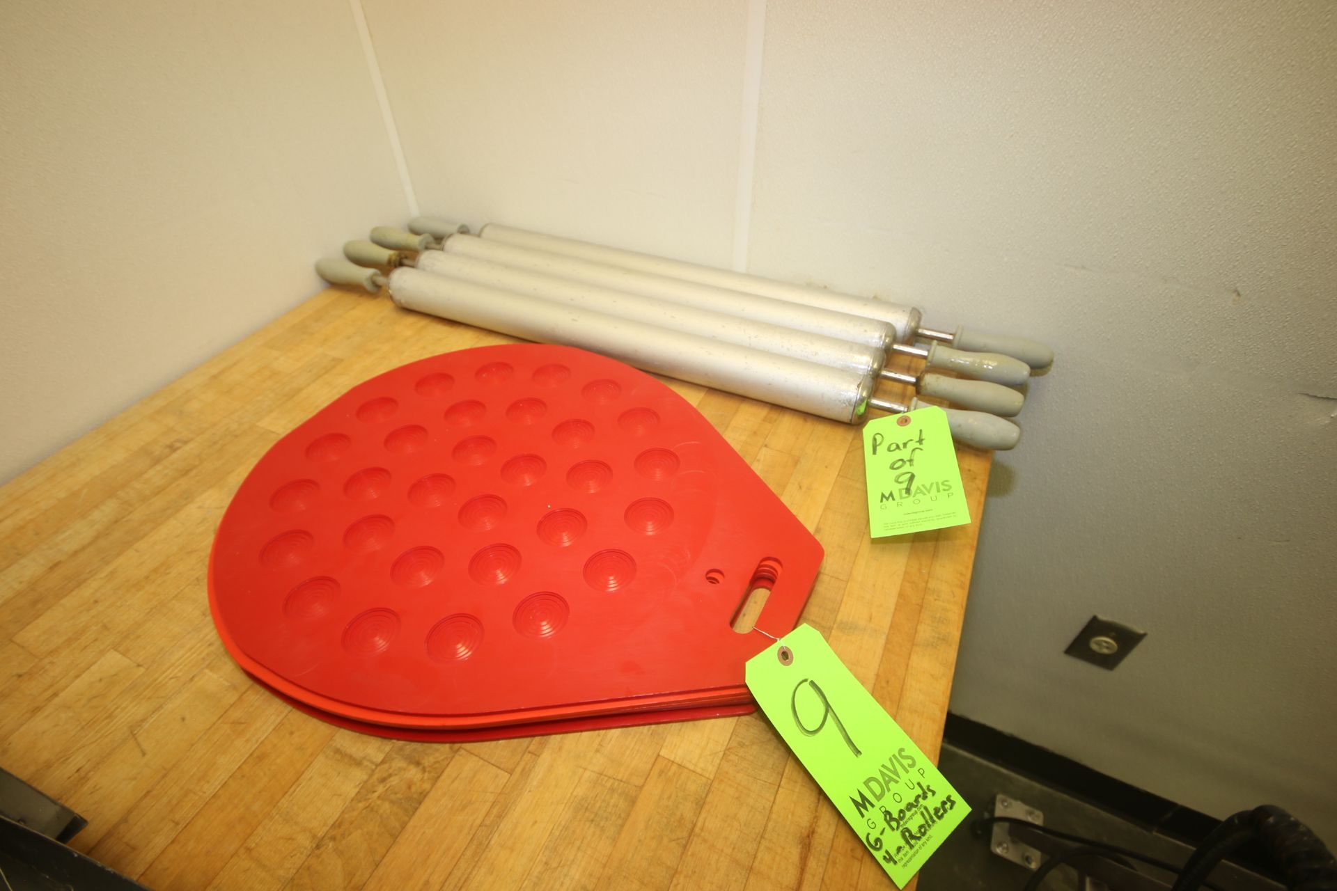 Dough Press Plates, with Aprox. 1-7/8" Dia. Circles on Surface of Plates, with (4) S/S Rollers (