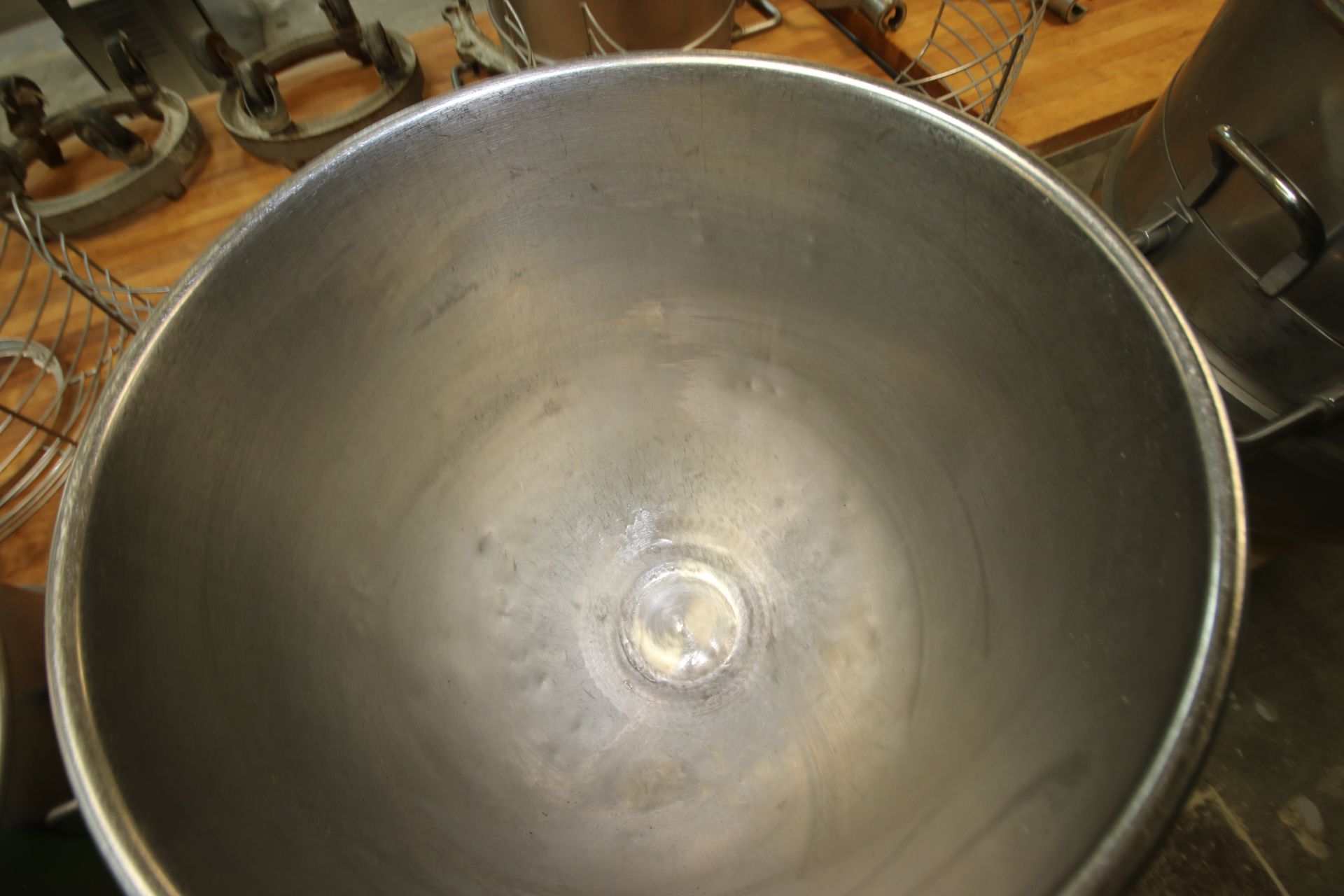 S/S Mixing Bowls, Internal Dims.: Aprox. 20" Dia. x 24" Deep, with Handles & Mixer Brackets (LOCATED - Image 3 of 4