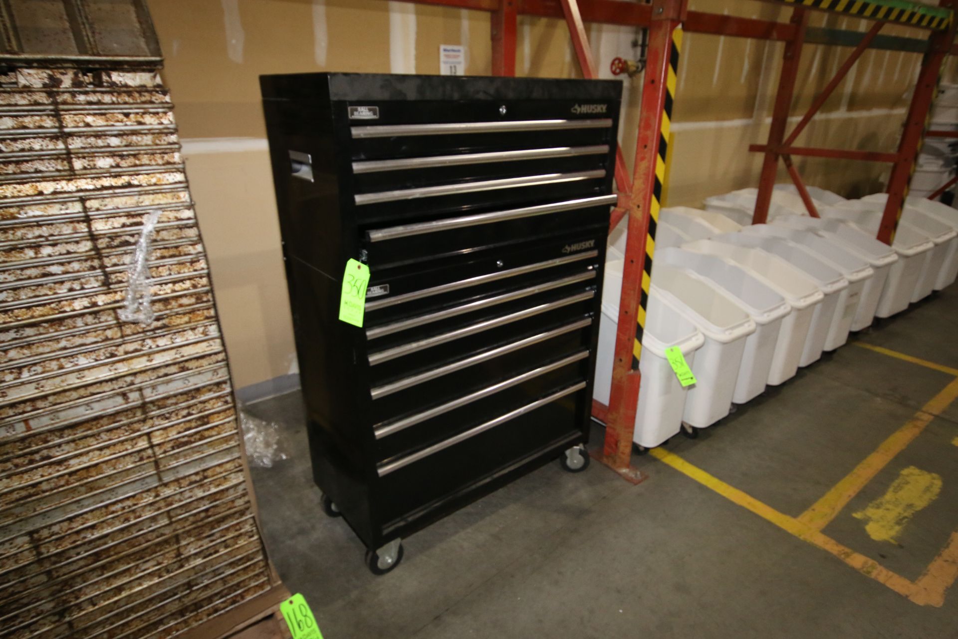 Husky Double Tier Tool Chest, Mounted on Casters (LOCATED AT GLUTEN-FREE--2800 PERIMETER PARK DR.